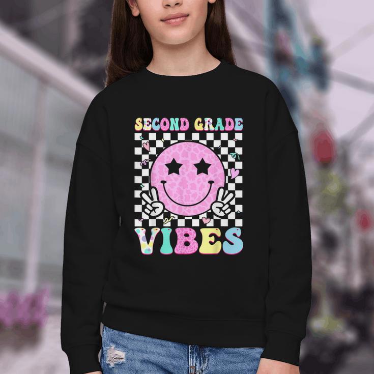 Second Grade Vibes Groovy Back To School 2nd Grade Girls Kid Youth Crewneck Sweatshirt Second Grade Vibes Groovy Back To School 2nd Grade Girls Kid Youth Crewneck Sweatshirt