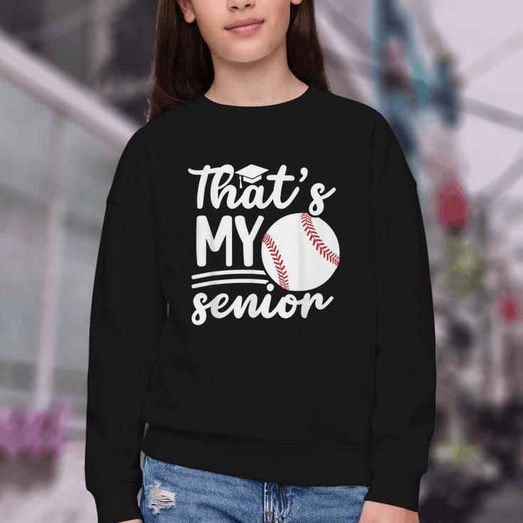 My Senior Baseball Senior Mom 2026 Baseball Senior Mama Youth Crewneck Sweatshirt