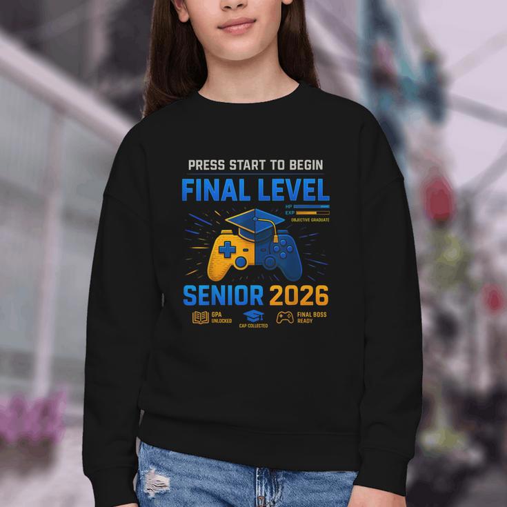 Senior Class Of 2026 Back To School Gamer Senior 2026 Youth Crewneck Sweatshirt