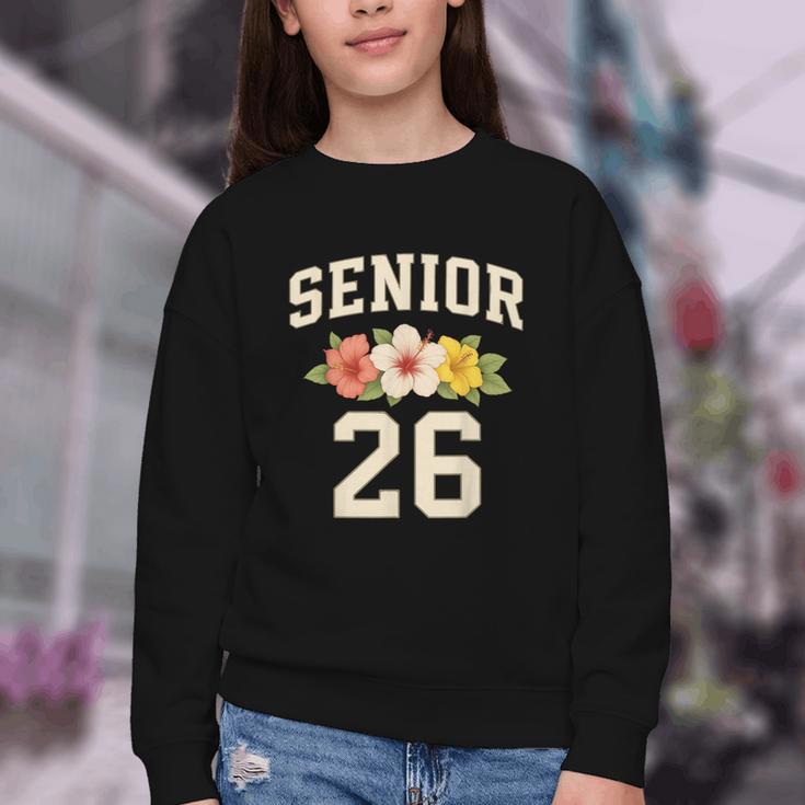 Senior Class Of 2026 Hibiscus Floral Girls Back To School Youth Crewneck Sweatshirt Senior Class Of 2026 Hibiscus Floral Girls Back To School Youth Crewneck Sweatshirt