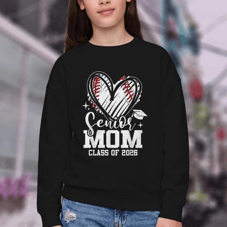 Senior Mom Class Of 2026 Baseball Graduation Heart Youth Crewneck Sweatshirt Senior Mom Class Of 2026 Baseball Graduation Heart Youth Crewneck Sweatshirt