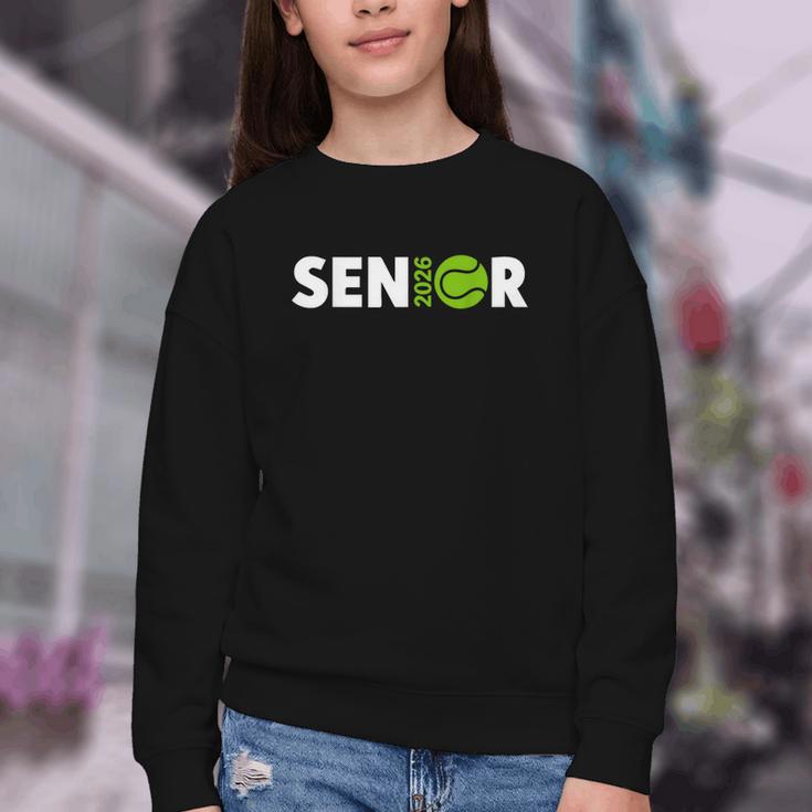 Senior Tennis 2026 Class Of 2026 Graduate Back To School Fun Youth Crewneck Sweatshirt