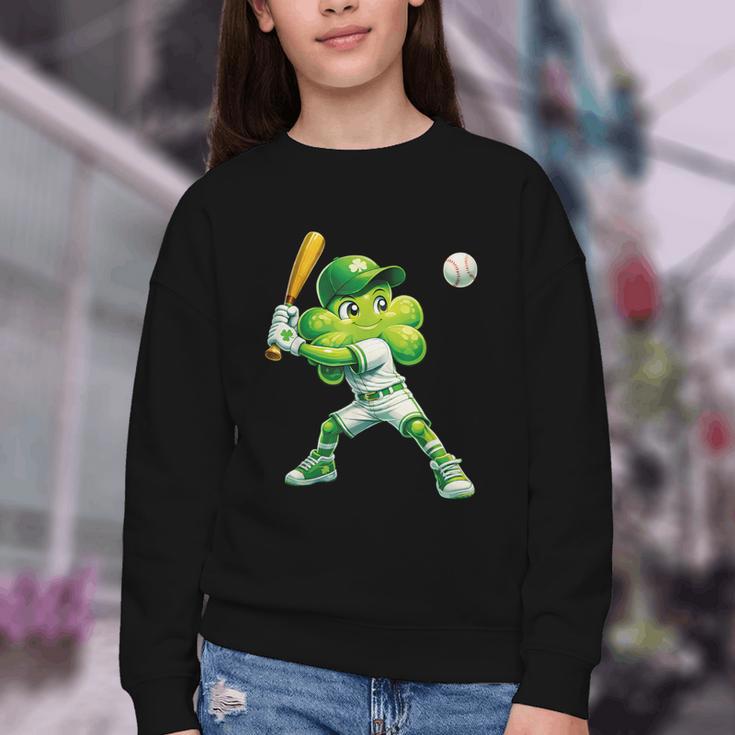 Shamrock Playing Baseball St Patricks Day Men Boys Kid Youth Crewneck Sweatshirt Shamrock Playing Baseball St Patricks Day Men Boys Kid Youth Crewneck Sweatshirt