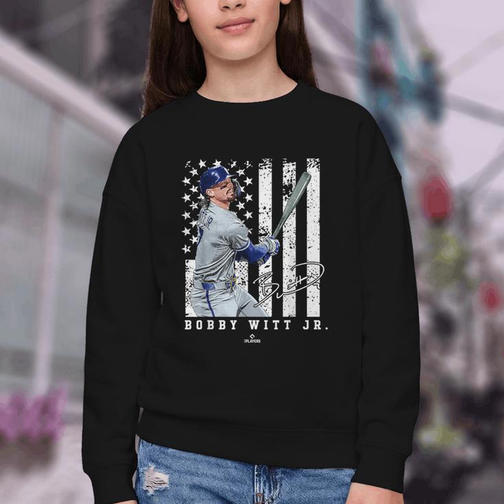 Show Your Pride Bobby WITT Jr Kansas City Baseball MLBPA Youth Crewneck Sweatshirt