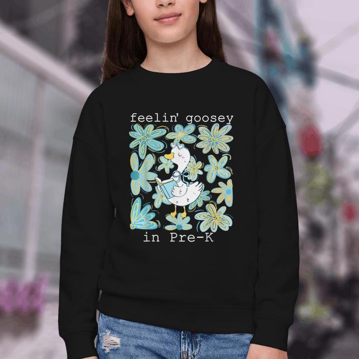 Silly Goose Back To School Feelin’ Goosey Pre-K Youth Crewneck Sweatshirt Silly Goose Back To School Feelin’ Goosey Pre-K Youth Crewneck Sweatshirt