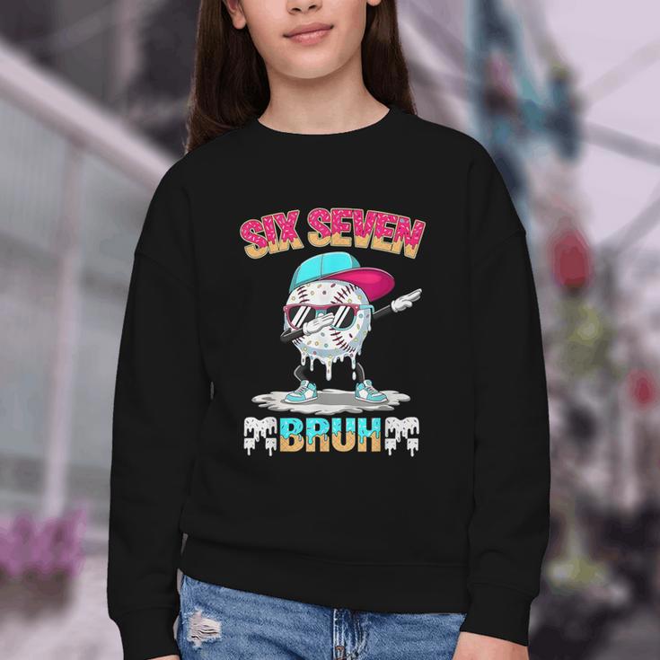 Six Seven 67 Meme Ice Cream Drip Baseball Dabbing Boy Kids Youth Crewneck Sweatshirt Six Seven 67 Meme Ice Cream Drip Baseball Dabbing Boy Kids Youth Crewneck Sweatshirt