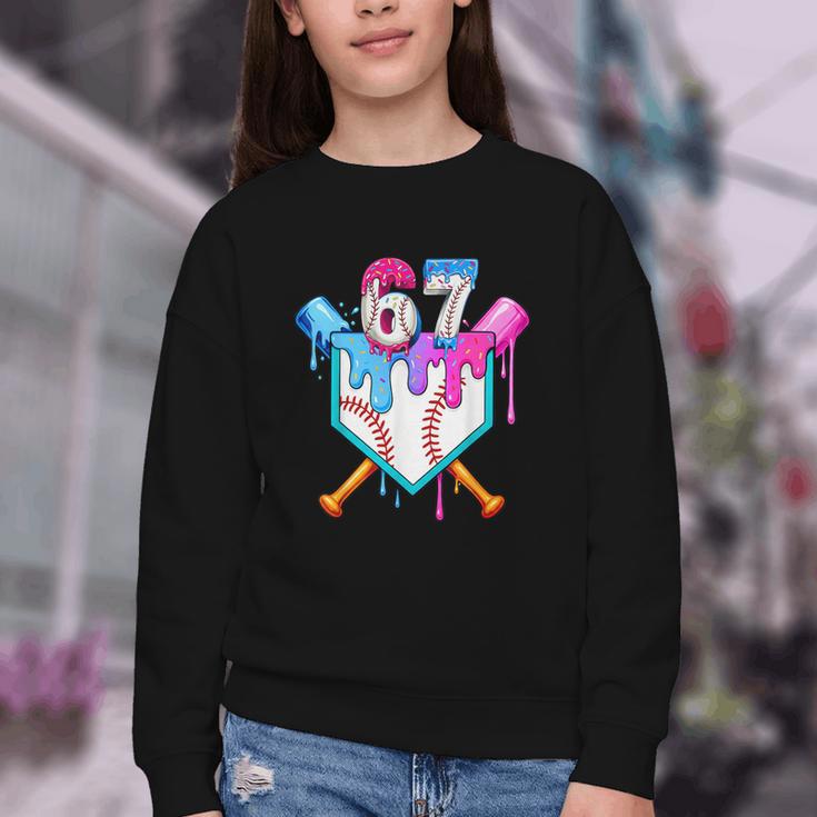 Six Seven Baseball Respect The Drip Boys Baseball Youth Crewneck Sweatshirt Six Seven Baseball Respect The Drip Boys Baseball Youth Crewneck Sweatshirt