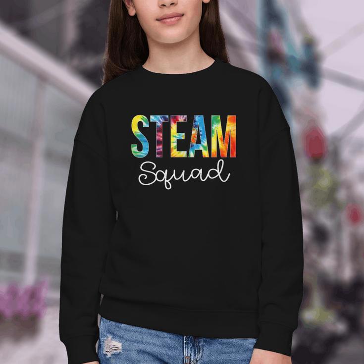 STEAM Squad For Work Tie Dye Back To School Appreciation Day Youth Crewneck Sweatshirt