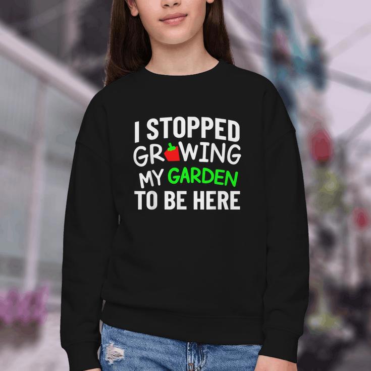 I Stopped Growing My Garden Back To School Gamer Tee Youth Crewneck Sweatshirt