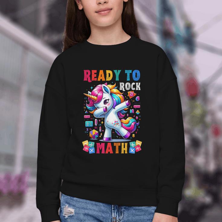 Student Back To School Math Squad Kids Girls Smarter Unicorn Youth Crewneck Sweatshirt