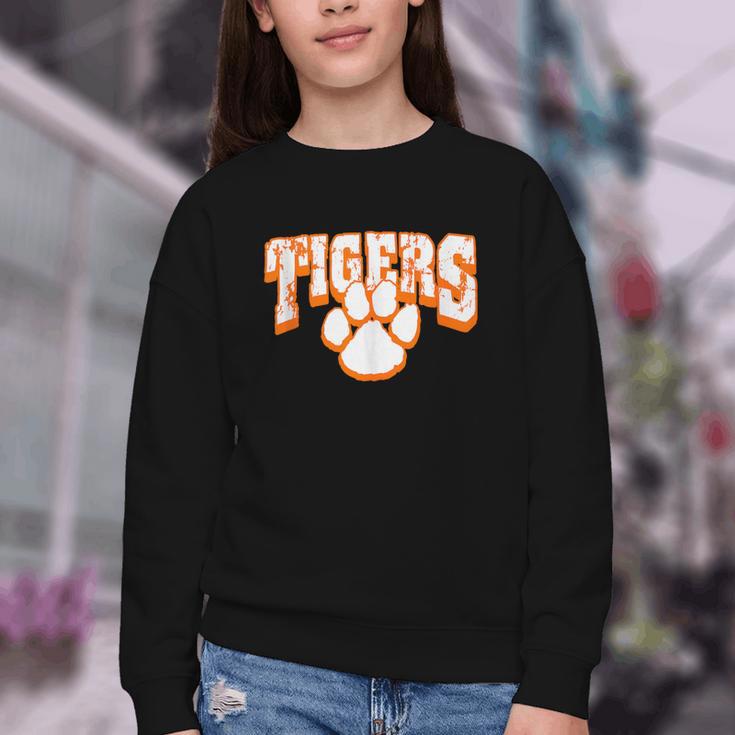 Tigers School Spirit Back To School O Youth Crewneck Sweatshirt
