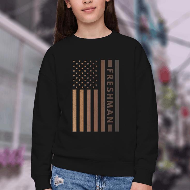 USA Flag Freshman 9th Ninth Grade Back To School Juneteenth Youth Crewneck Sweatshirt USA Flag Freshman 9th Ninth Grade Back To School Juneteenth Youth Crewneck Sweatshirt
