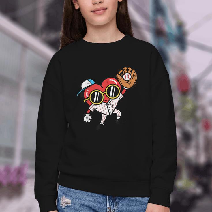 Valentines Day Baseball Heart Gloves Cute Boys Kid Youth Men Youth Crewneck Sweatshirt Valentines Day Baseball Heart Gloves Cute Boys Kid Youth Men Youth Crewneck Sweatshirt