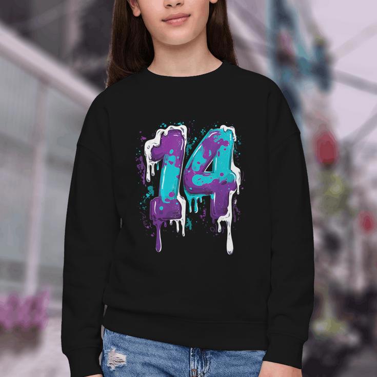 Vintage Baseball 14 Number Youth Crewneck Sweatshirt