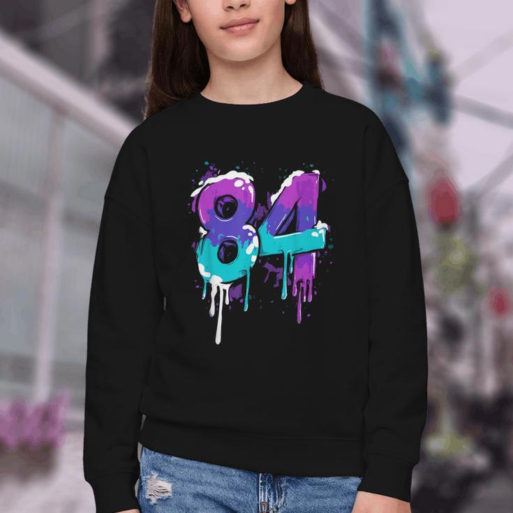 Vintage Baseball 84 Number Youth Crewneck Sweatshirt Vintage Baseball 84 Number Youth Crewneck Sweatshirt