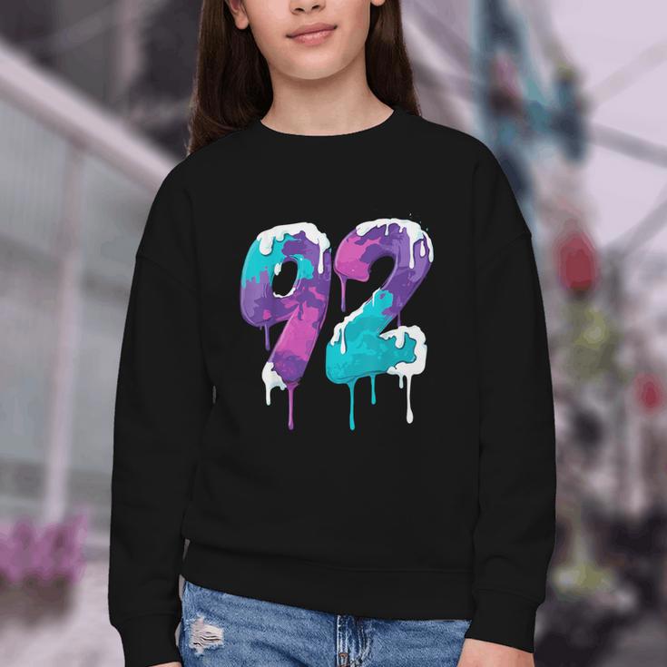 Vintage Baseball 92 Number Youth Crewneck Sweatshirt Vintage Baseball 92 Number Youth Crewneck Sweatshirt