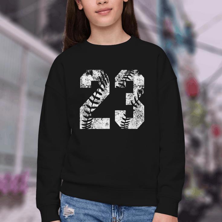 Vintage Baseball Number 23 Jersey Player Uniform Youth Crewneck Sweatshirt Vintage Baseball Number 23 Jersey Player Uniform Youth Crewneck Sweatshirt