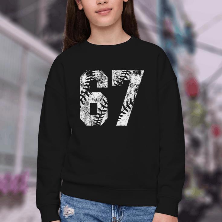 Vintage Baseball Number 67 Jersey Player Uniform Youth Crewneck Sweatshirt Vintage Baseball Number 67 Jersey Player Uniform Youth Crewneck Sweatshirt