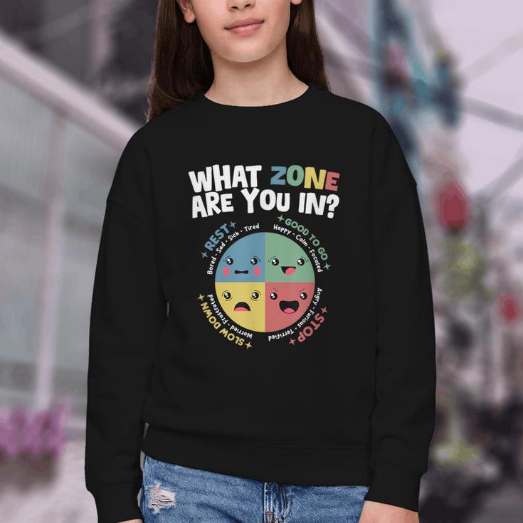 Zones Of Regulation School Counselor Back To School Emotion Youth Crewneck Sweatshirt Zones Of Regulation School Counselor Back To School Emotion Youth Crewneck Sweatshirt