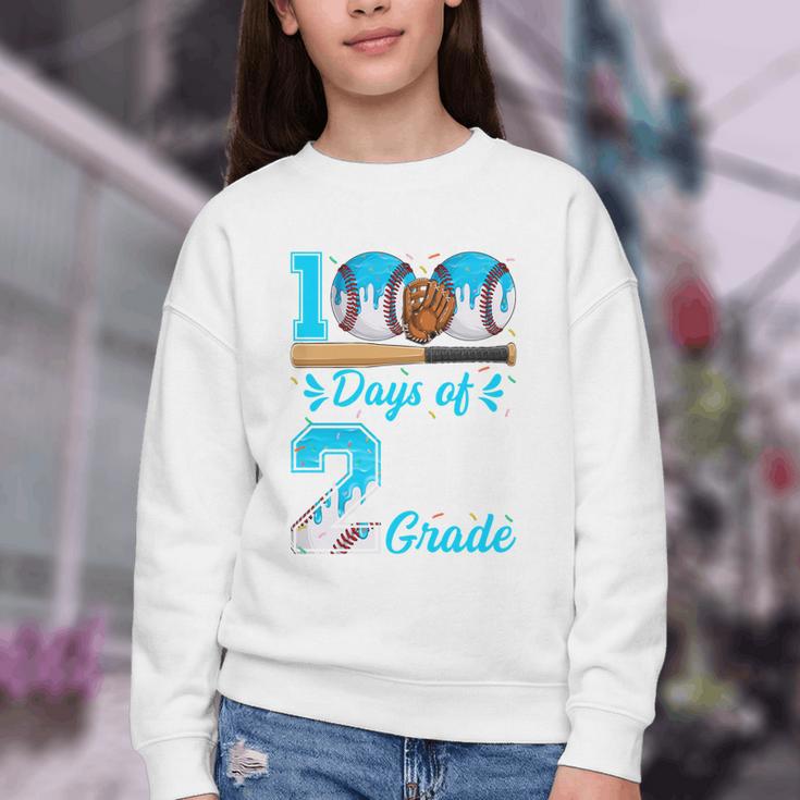 100 Days Of 2nd Grade Baseball 100th Day Of School Boys Kids Youth Crewneck Sweatshirt 100 Days Of 2nd Grade Baseball 100th Day Of School Boys Kids Youth Crewneck Sweatshirt