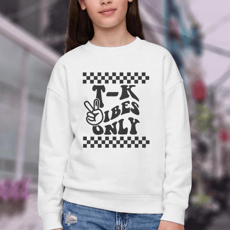 1st Day Of TK Vibes Only Retro Girls Back To SchoolK Boys Youth Crewneck Sweatshirt