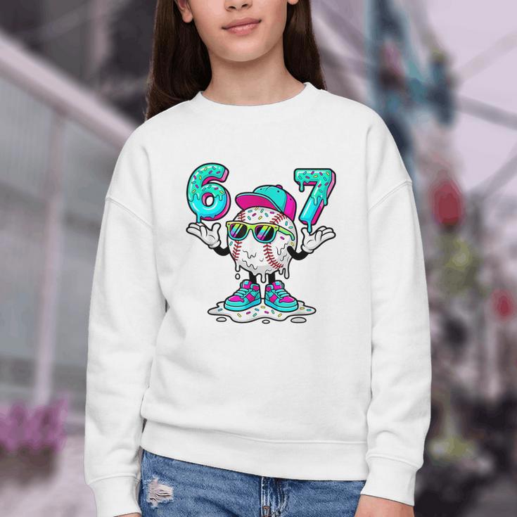 67 Baseball Drip Ice Cream 67 Baseball Men Boy Kids Youth Crewneck Sweatshirt