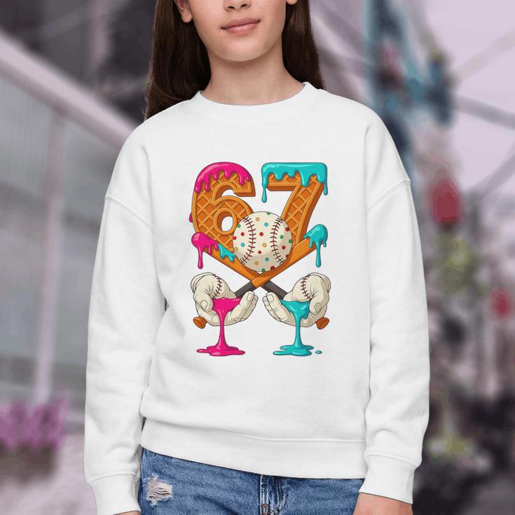67 Ice Cream Drip Baseball Number 67 Player 67th Birthday Premium Tri-Blend Youth Crewneck Sweatshirt 67 Ice Cream Drip Baseball Number 67 Player 67th Birthday Premium Tri-Blend Youth Crewneck Sweatshirt