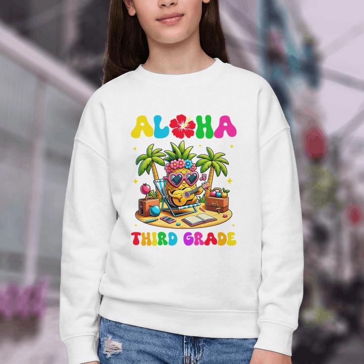 Aloha Third Grade Pineapple Hawaii Back To School Kids Girl Performance Youth Crewneck Sweatshirt Aloha Third Grade Pineapple Hawaii Back To School Kids Girl Performance Youth Crewneck Sweatshirt
