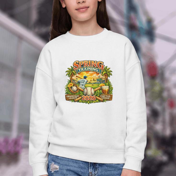 Awesome Spring Trainings 2026 Baseball Arizona Florida Youth Crewneck Sweatshirt