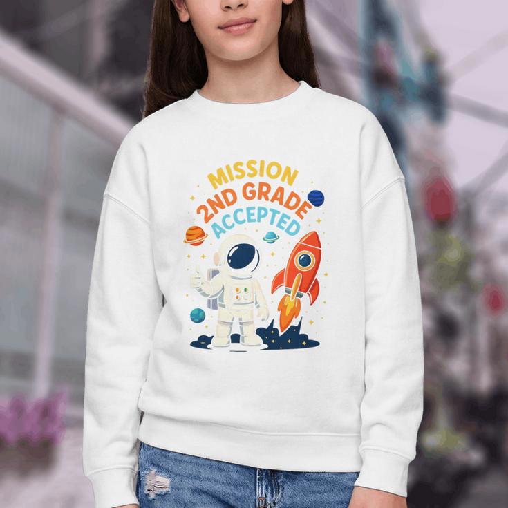 Back To School Mission Second 2nd Grade Accepted Astronaut Premium Tri-Blend Youth Crewneck Sweatshirt