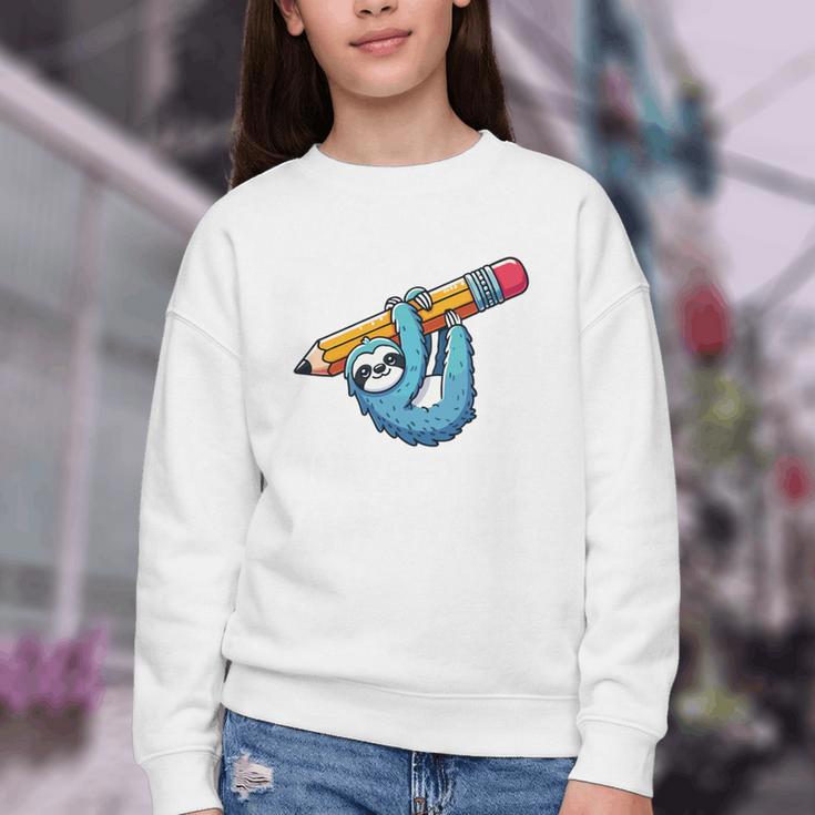 Back To School Seventh Grade Sloth Hanging Out In 7th Grade Performance Youth Crewneck Sweatshirt
