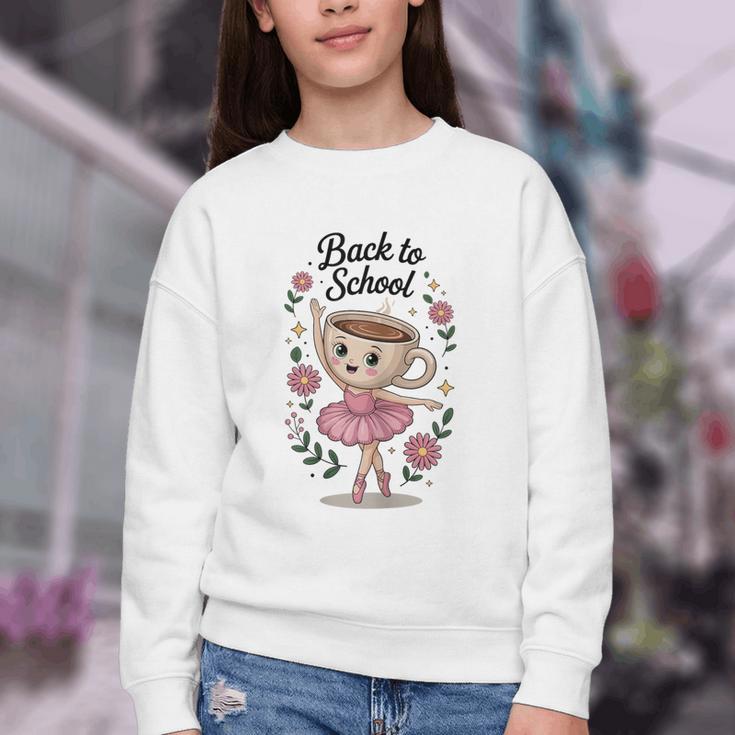 Ballerina Cappuccina Girls Italian Brainrot Back To School Youth Crewneck Sweatshirt