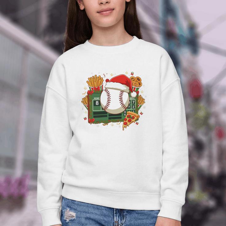Baseball Christmas Scoreboard Celebration Premium Tri-Blend Youth Crewneck Sweatshirt