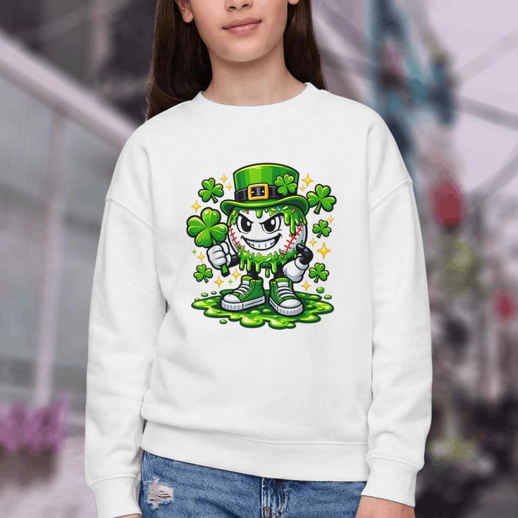Baseball Drip Icecream Apparel Youth Boy St Patrick Day Youth Crewneck Sweatshirt Baseball Drip Icecream Apparel Youth Boy St Patrick Day Youth Crewneck Sweatshirt