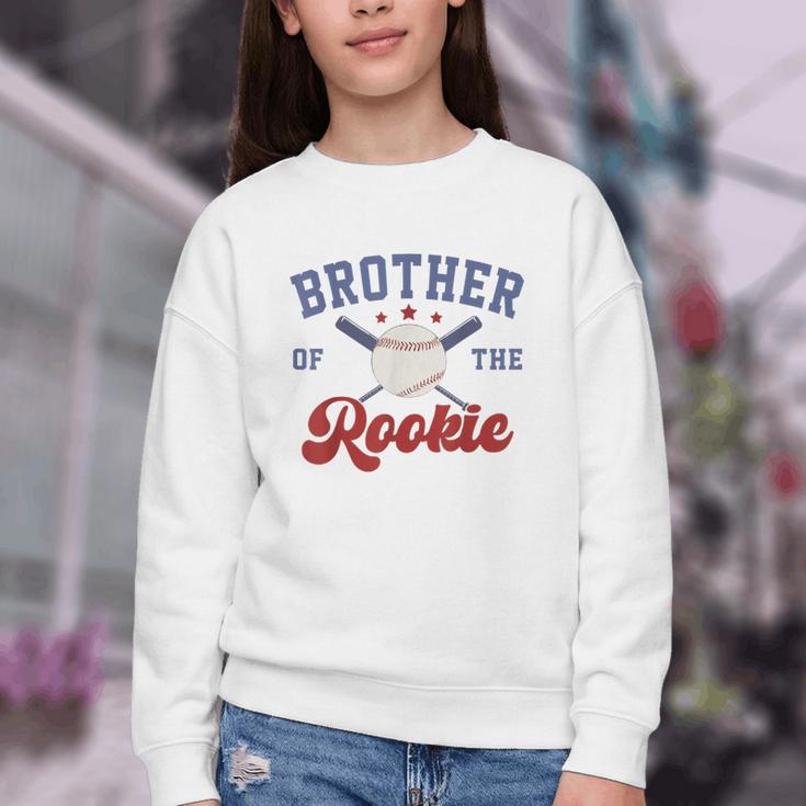 Brother Of Rookie 1st Birthday Baseball Boy Family Matching Youth Crewneck Sweatshirt Brother Of Rookie 1st Birthday Baseball Boy Family Matching Youth Crewneck Sweatshirt