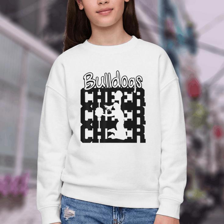 Bulldogs Cheer Back To School Cheerleading Spirit Youth Crewneck Sweatshirt Bulldogs Cheer Back To School Cheerleading Spirit Youth Crewneck Sweatshirt