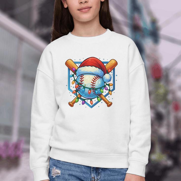 Christmas Baseball Drip For Boys Kids Ice Cream Drip Youth Crewneck Sweatshirt