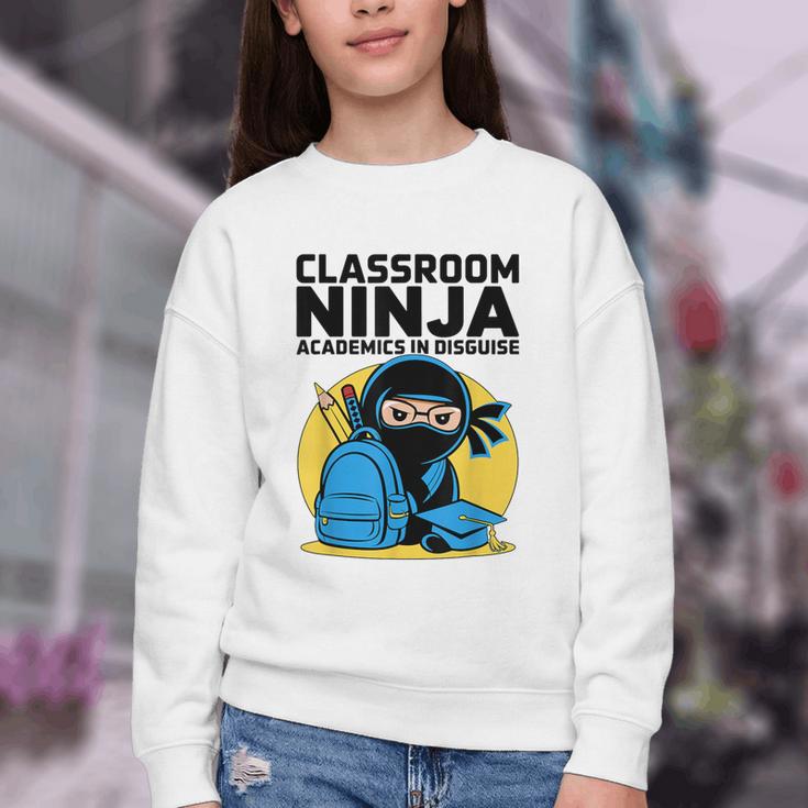 Classroom Ninja Academics In Disguise Back To School Student Youth Crewneck Sweatshirt