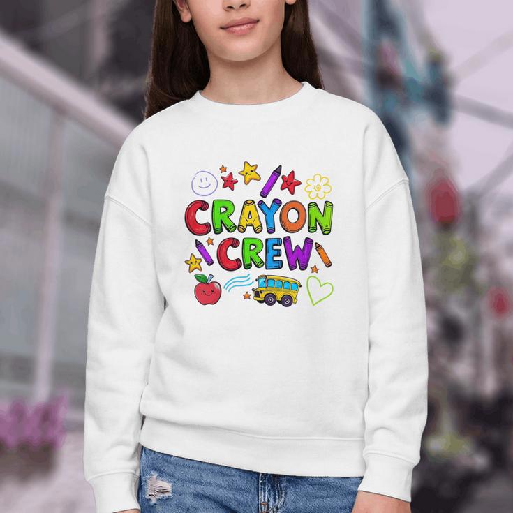 Crayon Crew Cute Back To School Youth Crewneck Sweatshirt