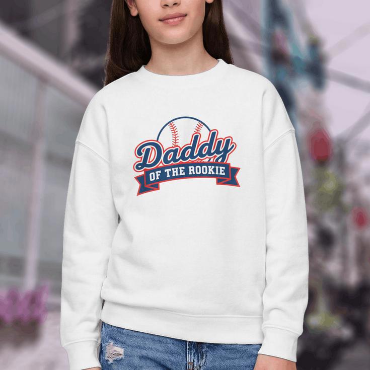Dad Daddy Of The Rookie Baseball Youth Crewneck Sweatshirt
