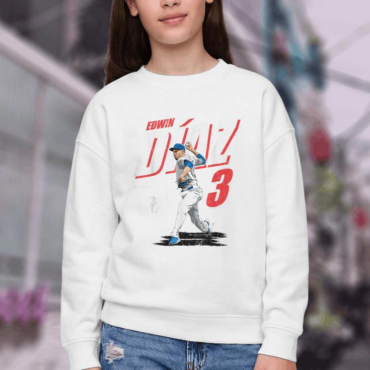 Edwin Diaz Los Angeles D Baseball Players MLBEDD204M Youth Crewneck Sweatshirt