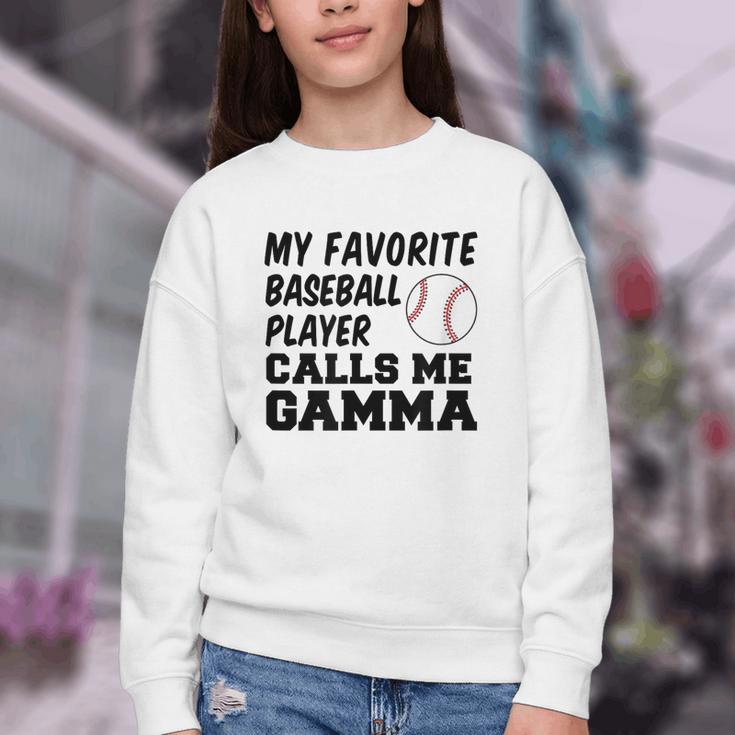 My Favorite Baseball Player Calls Me Gamma Youth Crewneck Sweatshirt My Favorite Baseball Player Calls Me Gamma Youth Crewneck Sweatshirt