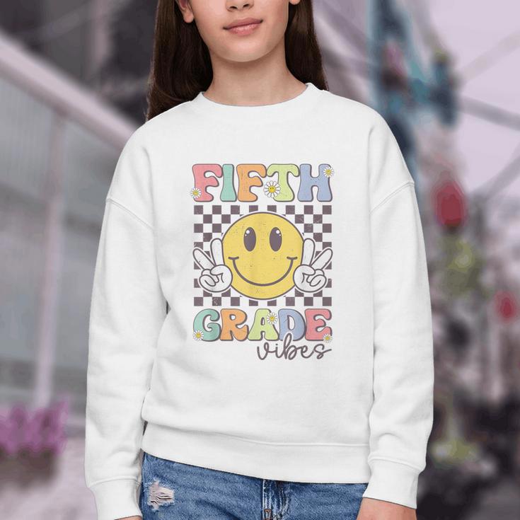 Fifth Grade Vibes Smile Face 5th Grade Team Back To School Youth Crewneck Sweatshirt Fifth Grade Vibes Smile Face 5th Grade Team Back To School Youth Crewneck Sweatshirt