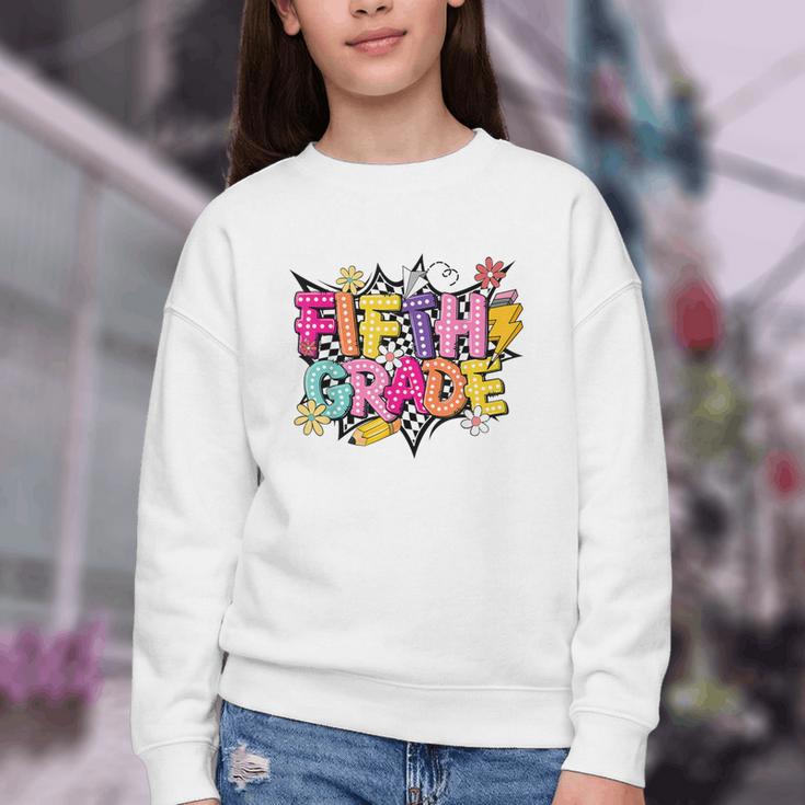 First Day Of School Fifth Grade Back To School Kids Youth Crewneck Sweatshirt First Day Of School Fifth Grade Back To School Kids Youth Crewneck Sweatshirt