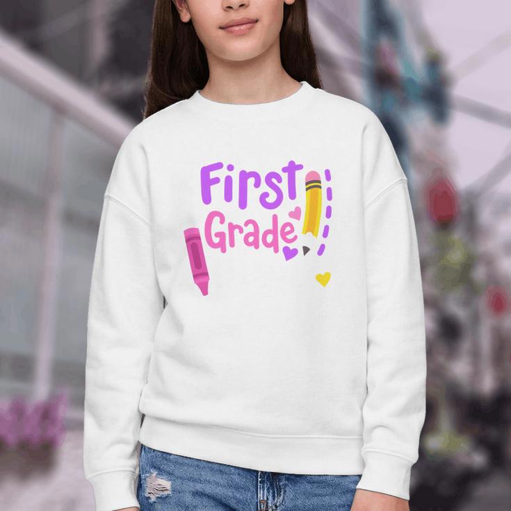 First Grade Diva Welcome Back To School 1st Grade Kids Performance Youth Crewneck Sweatshirt First Grade Diva Welcome Back To School 1st Grade Kids Performance Youth Crewneck Sweatshirt