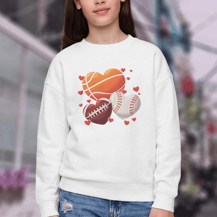 Football Basketball Baseball Heart Valentine Boys Men Kid Youth Crewneck Sweatshirt Football Basketball Baseball Heart Valentine Boys Men Kid Youth Crewneck Sweatshirt