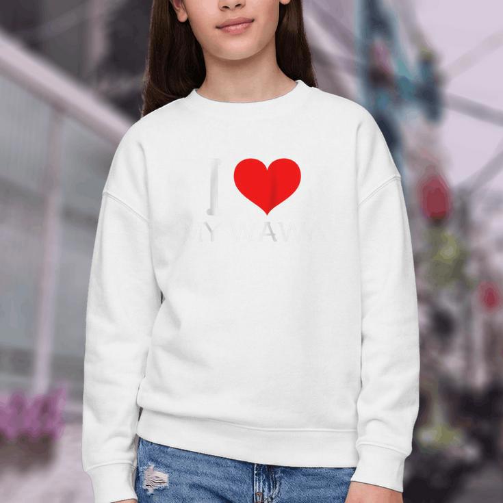I Heart My Wawa Raglan Baseball Tee Youth Crewneck Sweatshirt