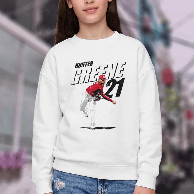 Hunter Greene Cincinnati MLB Baseball Players MLBHGR204M Youth Crewneck Sweatshirt