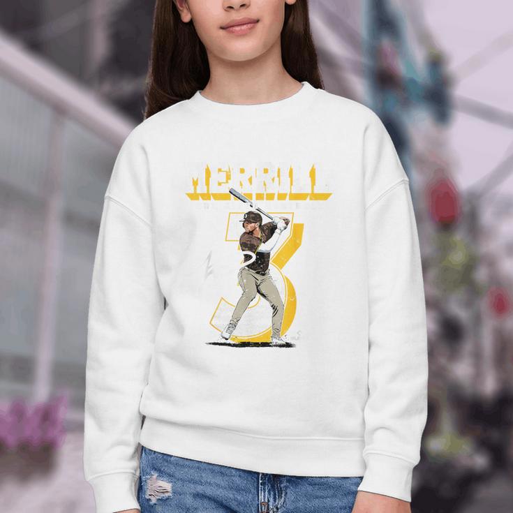 Jackson Merrill San Diego MLB Baseball Player MLBJME201M Youth Crewneck Sweatshirt Jackson Merrill San Diego MLB Baseball Player MLBJME201M Youth Crewneck Sweatshirt