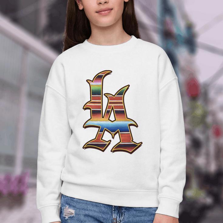 LA Sarape Los Angeles LA Sarape East LA Baseball Mexican Premium Tri-Blend Youth Crewneck Sweatshirt LA Sarape Los Angeles LA Sarape East LA Baseball Mexican Premium Tri-Blend Youth Crewneck Sweatshirt